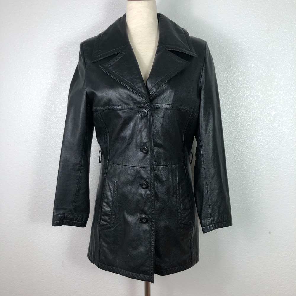 Wilsons Leather Black Button-Up Jacket